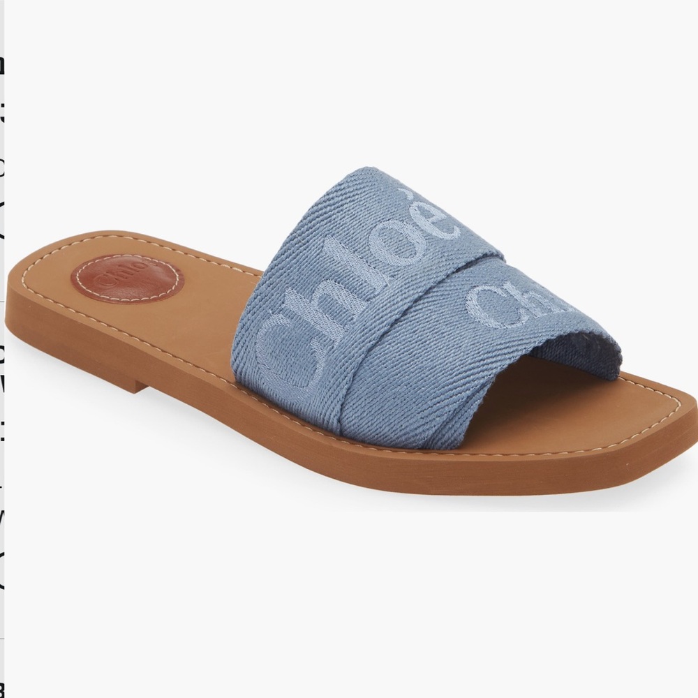 Chloe woody logo strap slides sandals size 42, NEW - Picture 1 of 17